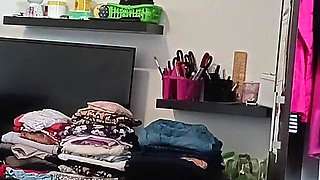 Amateur Wife Has Fun Trying on Clothes and Cutting Them.