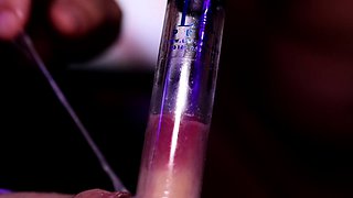 Close up of clit pumping and licking for horny housewife