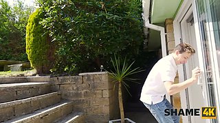 Shame4k. she witnessed my laundry and displayed her tits