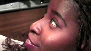 White dick fucking horny ebony bitch