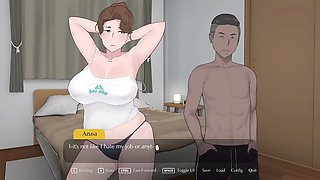 Big-breasted anime mom seduces her step-son in a wild animated sex story