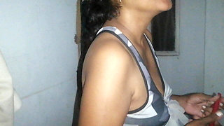 Father in Law's Gigantic Dick Hangs Out Under His Sarom for Step Daughter