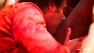 Stunning Bebe And Muriels Trippy 5 Cock Orgy Gangbang