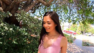 Brunette Amateur Fucked And Taking Facial Outdoors In Public