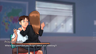 Miss Bissette Teaches Anon French Kiss - Summer Time Saga Gameplay