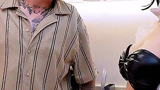 Boss with Double Asks His Employee to Pour Very Sexy and Then Fill Her Pussy with Milk
