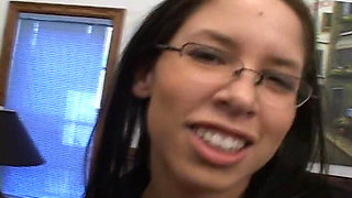 Haley Paige Gets My Dick in Her Holes Before I Cum on Her Glasses