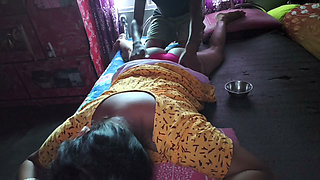 Trailer step sister body massage and  Sex room