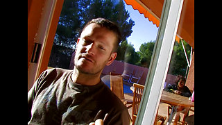 Lucky Guy Bangs Two Young Sluts Pool Side