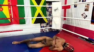 Merciless ball busting punishment for pitiful black servant