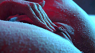 Snow Falling on My Tits and Pussy - Softcore Christmas Tease Closeup