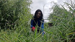 Eagerly waiting for a sizzling gardener with a massive member