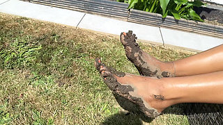 Muddy Feet JOI Ebony Bikini Brat Goddess Luna Law POV