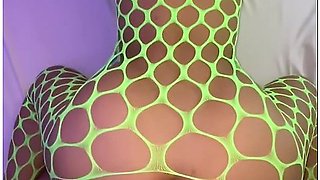 Asian Stepmom Thai Girl Fucking Horny Body Get Fuck In Green Fishnet