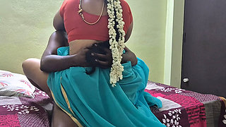 My Desi Sexy Neighbour Wife in Saree and Red Blouse Handjob & Riding My Cock Sex