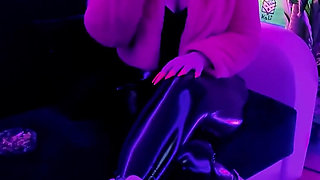 Smoking doll in fur and latex
