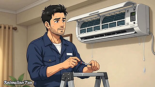 Unexpected Entry of Mechanic in Bedroom. Hindi 2D Animation