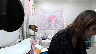 Very Hot Amateur French Teen couple tit fuck on Webcam