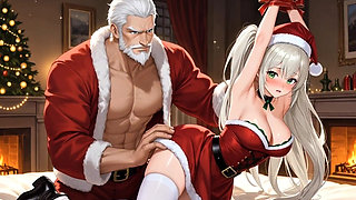 naughty Santa Punishes Submissive Mrs. Claus on Christmas Night - Hentai Anime