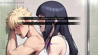 Stepmom Hinata Gives Son a Massive Handjob and Cums on Her Big Natural Tits