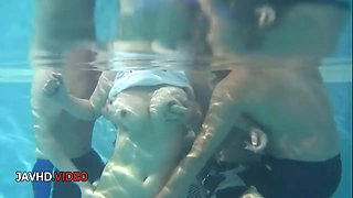 Hot Japanese Blowjob by the Pool: Suzuna Komiya's Big Tits Tease Before Intimate Oral Deli