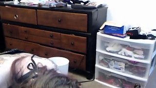 Big-Titted Webcam Girl Rides a Double Dildo Machine