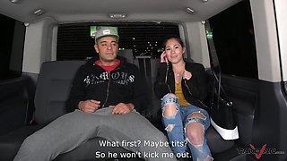 Asian cutie Lin gets picked up by a big cock stranger who fucked her in the bang bus