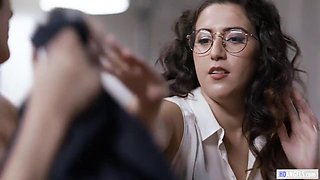 GIRLSWAY Hairy Babe Has Interview With Lesbian Kama Sutra Expert - April ONeil, Sinn Sage