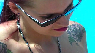 Threesome at the Hotel Pool