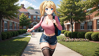 YES PROFESSOR! College Slut Rides Huge Dildo For Grades