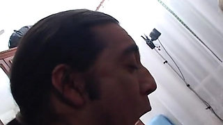 Granny with big ass and hairy pussy first want double dildo in her pussy then cum in mouth