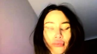 Lovely Amateur teen brunette masturbating outdoor