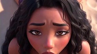 Pretty Moana is lusciously fucked in all her holes in a fresh AI animation.
