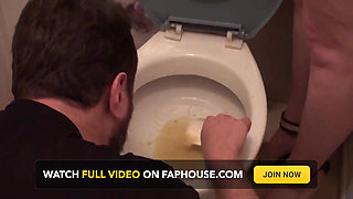 Eating soup with her piss