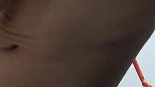 Micro Thong Bikini Girl's Room, Cute Girl Working Out Wearing Sexy Bikini in Girl's Apartment in Japan