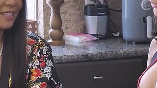 Japanese Step Mom Evie Ling Gets Surprised by Her Step Son Jerking off His Massive Dick