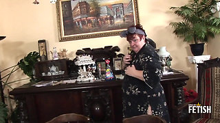 Busty BBW maid gets her mouth and pussy destroyed by her boss