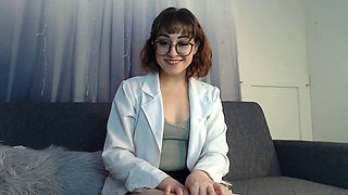 Close up with teen blonde sex doll rubbing her cunt
