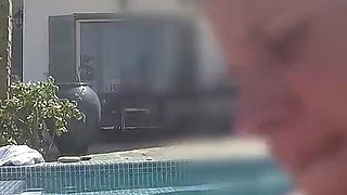 Sex in the Pool in Greece, with a Rambone Dildo and a Big Underwater Cumshot