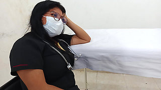 A Doctor Sensually Gropes a Soldier in the Doctor's Office During a Consultation