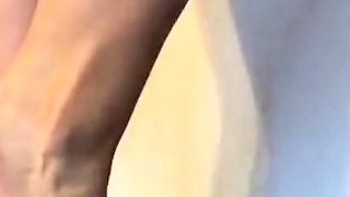 Slutty girl foot fetish with masturbation