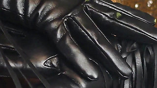 Gloves and mask, leather and latex, sexy SFW video - ASMR sounding (Arya Grander)