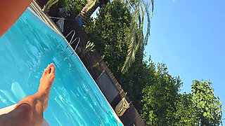 Stranger in My Pool and Soon Inside My Pussy