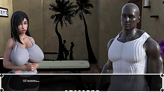 Tifa's Dark Heaven Asian Chick with Big Tits Experiences Carnal Pleasure and Squirts While Massaged by Big Muscular African Guy