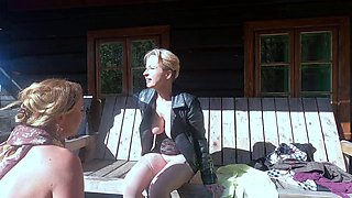 Wanilianna and Julia Norths Lesbian Squirting in Public Lingerie