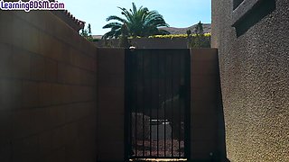BDSM slut in pantyhose throat and pussyfucked by master