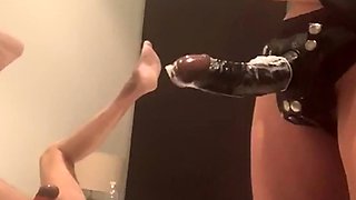 Chubby amateur wife toys and sucks and fucked