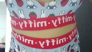 Sexy Filipina MILF, Playing in Her Miffy Bra & Panties