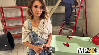 Vip4k. teenie is having a few ejaculations while her boss is fucking her at the workplace