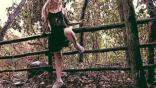 Cartoon Teen Masturbating in the Forest